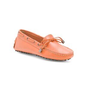 ANTICA CUOIERIA Orange Made In Italy Leather Car Shoes